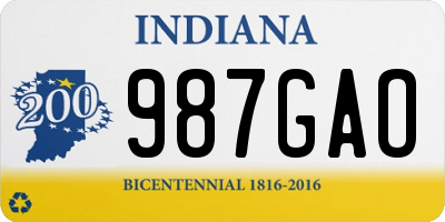 IN license plate 987GAO