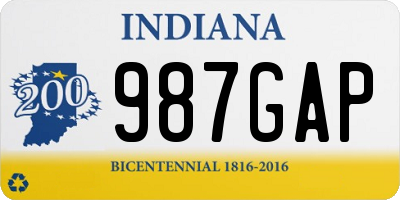 IN license plate 987GAP