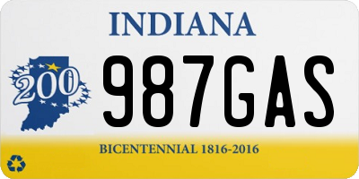 IN license plate 987GAS