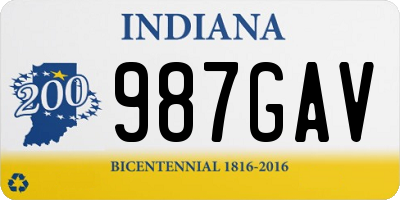 IN license plate 987GAV