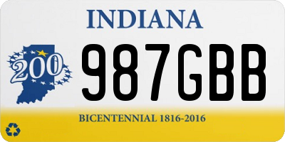 IN license plate 987GBB