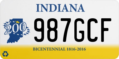 IN license plate 987GCF