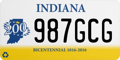 IN license plate 987GCG