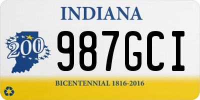 IN license plate 987GCI