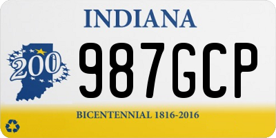 IN license plate 987GCP