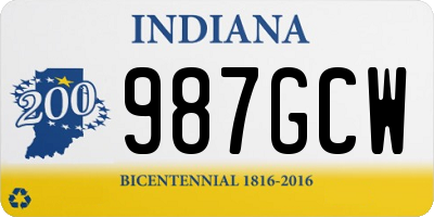 IN license plate 987GCW