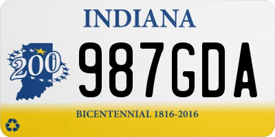 IN license plate 987GDA