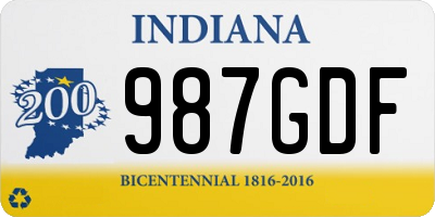IN license plate 987GDF