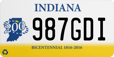 IN license plate 987GDI