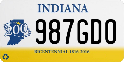 IN license plate 987GDO