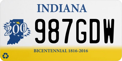 IN license plate 987GDW