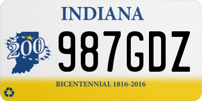 IN license plate 987GDZ