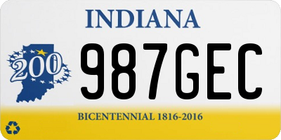 IN license plate 987GEC