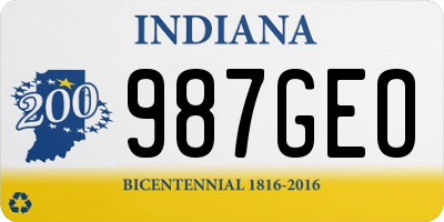 IN license plate 987GEO