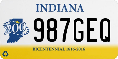 IN license plate 987GEQ