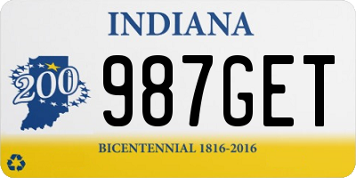 IN license plate 987GET