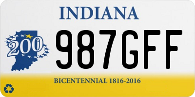 IN license plate 987GFF