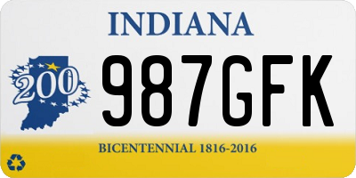 IN license plate 987GFK