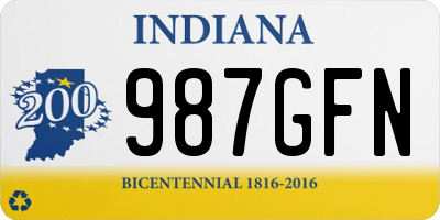 IN license plate 987GFN