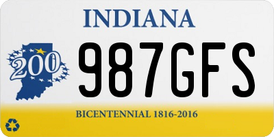 IN license plate 987GFS