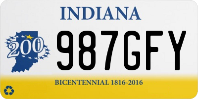 IN license plate 987GFY