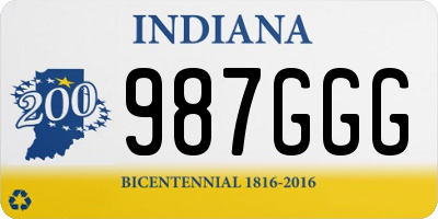 IN license plate 987GGG