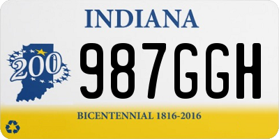 IN license plate 987GGH
