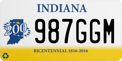 IN license plate 987GGM