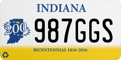 IN license plate 987GGS