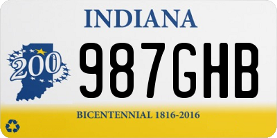 IN license plate 987GHB