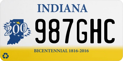 IN license plate 987GHC
