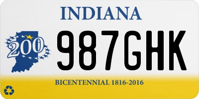 IN license plate 987GHK