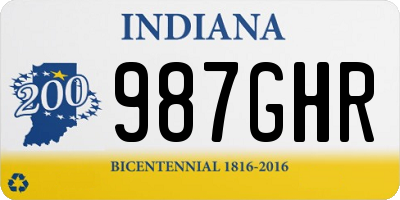 IN license plate 987GHR