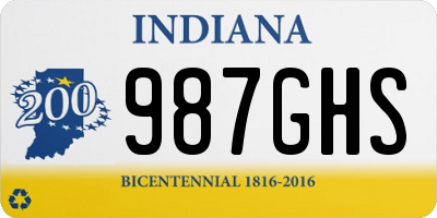 IN license plate 987GHS