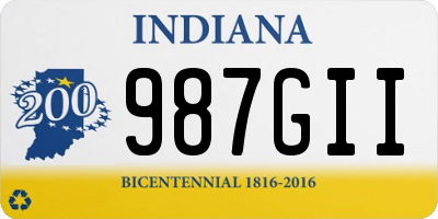 IN license plate 987GII