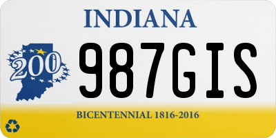 IN license plate 987GIS