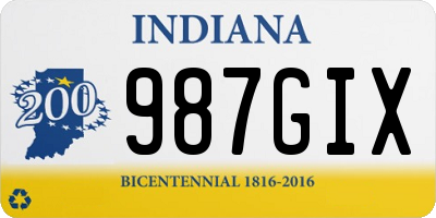 IN license plate 987GIX