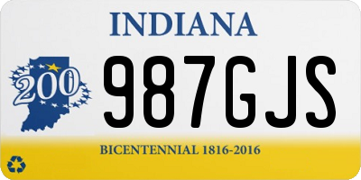 IN license plate 987GJS