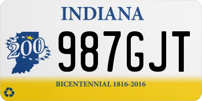 IN license plate 987GJT