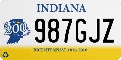 IN license plate 987GJZ