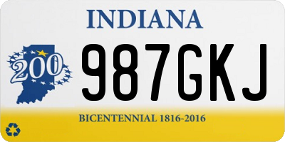 IN license plate 987GKJ