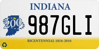 IN license plate 987GLI