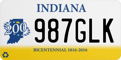 IN license plate 987GLK