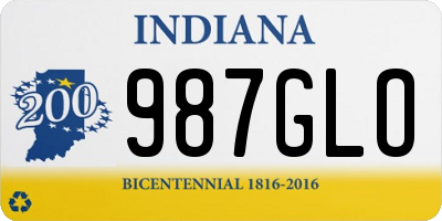 IN license plate 987GLO