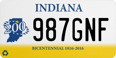 IN license plate 987GNF
