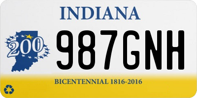 IN license plate 987GNH