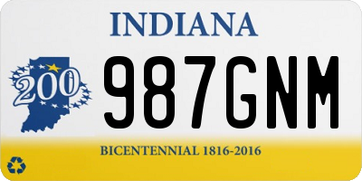 IN license plate 987GNM