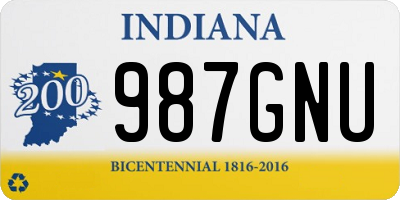 IN license plate 987GNU