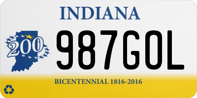 IN license plate 987GOL