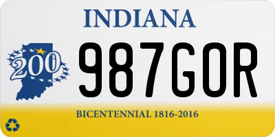 IN license plate 987GOR